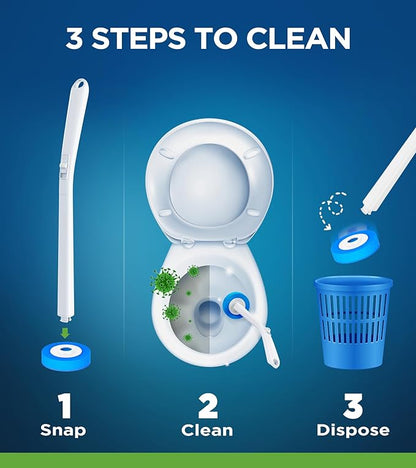 Disposable Toilet Brush Wand Refills, 40Pcs Toilet Brush Head Refills with Toilet Bowl Cleaner