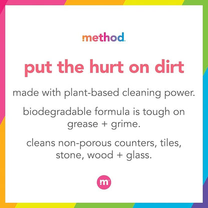 Method All-Purpose Cleaner Spray, French Lavender, Plant-Based and Biodegradable Formula Perfect for Most Counters, Tiles and More, 28 Fl Oz, (Pack of 4)