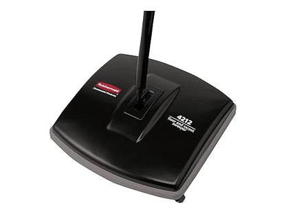 Rubbermaid Commercial Products Executive Series 6.5" Single-Action Mechanical Sweeper Cordless Black Collects Dust Dirt and Debris from Hard Floors and Carpet