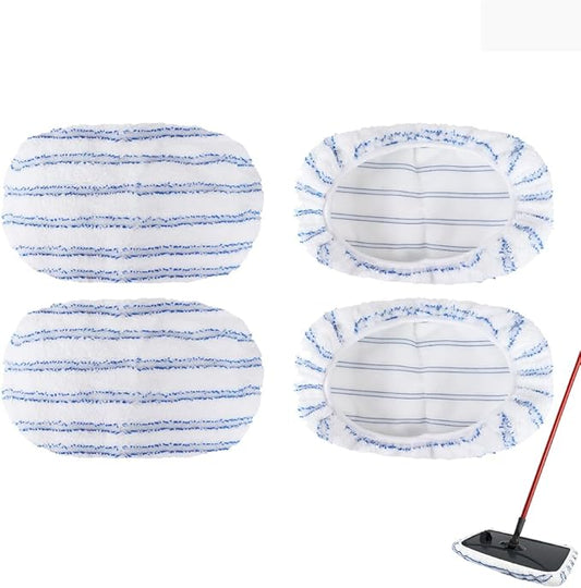 4 Pack Mop Heads Replacements Compatible with OCedar Hard Wood Flooring 'N More Ultra-fine Fiber mop - Microfiber Mop Refills for O-Cedar Mop Wet and Dry Use 15x8 Inch Pads