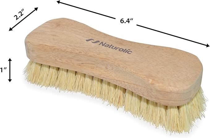 All-Natural Wooden Scrub Brush Set | Tampico Bristle Brush for Floor, Tub, Kitchen, and Carpet | Eco-Friendly Cleaning Products | Pack of 12