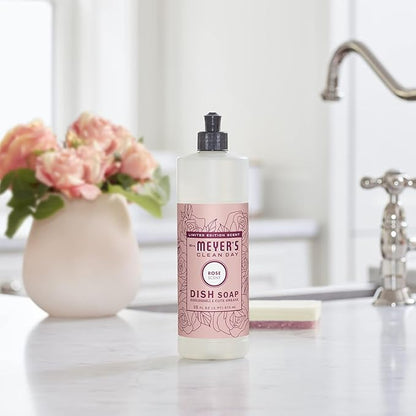 MRS. MEYER'S CLEAN DAY Liquid Dish Soap, Rose Scent, 16 Fl Oz (Pack of 3)