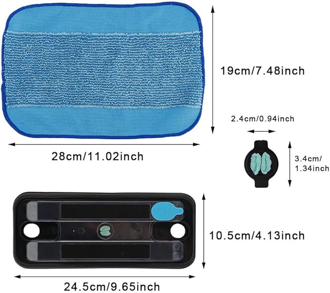 JIANWEI Vacuum Cleaner Mop Pad, 11pcs Reservoir Pad Set Parts Compatible for for Irobot Braava 380t 380T 320 Mint 4200 5200, Pro-Clean Mopping Clean Reservoir Pad(as Shown)