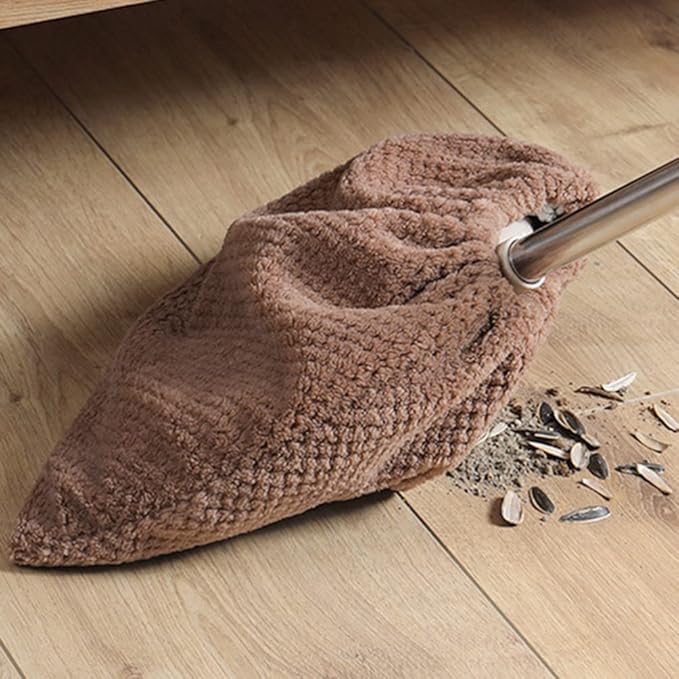 2PCS Reusable Floor Cleaning Cloth Broom Replacement Cloth Cotton Mop Pad Lazy Broom Cover Washable Duster Mopping Refills for Wet & Dry Floor Cleaning(Random Color)