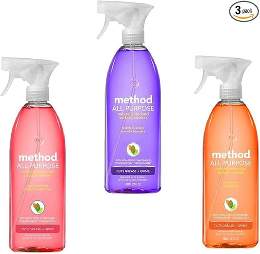 Purpose Natural Surface Cleaning Spray - 28oz Variety Pack - (Grapefruit, Lavender, Clementine), 28 Fl Oz (Pack of 3)