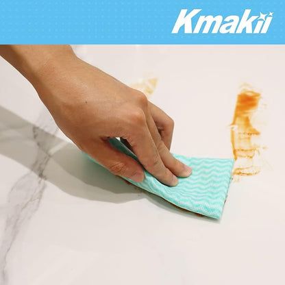 KMAKII Handi Wipe Reusable Cloths - Multi-Purpose Disposable Dish Cloths and Towels, Ultra Absorbent, Fast-Dry, Durable Cleaning Wipes for Kitchen and Home, Green, 11.8 x 21 inches, Pack of 80