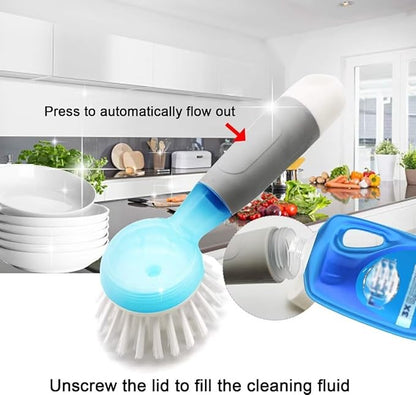 Silicone Brush Set for Kitchen,Dish Brush,Bottle Brush,Scrub Brush with Soap Dispenser,countertop Cleaning Brush,Kitchen Cleaning (5pack)