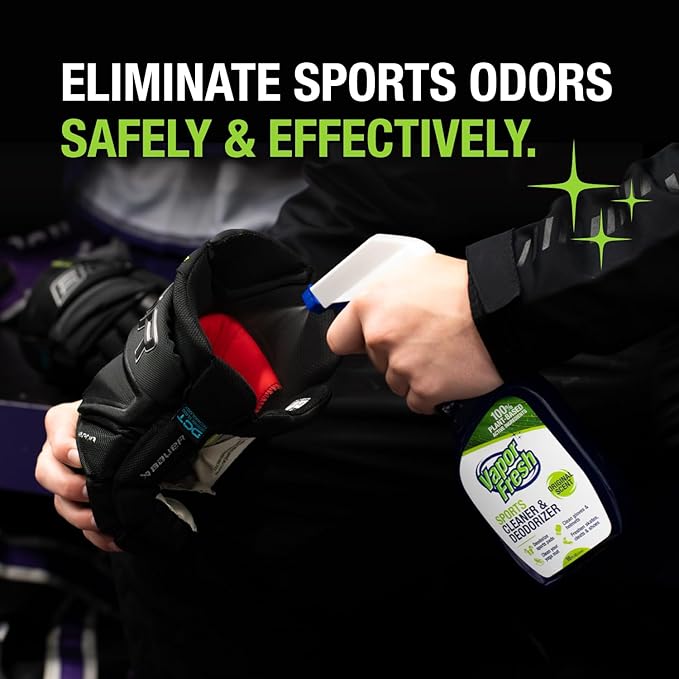 Sports Cleaner and Deodorizer - Sports Gear Odor Eliminator, Boxing Glove Deodorizer, Gym Equipment Spray, Natural and Plant Based, 16 Fl Oz (12-Pack)