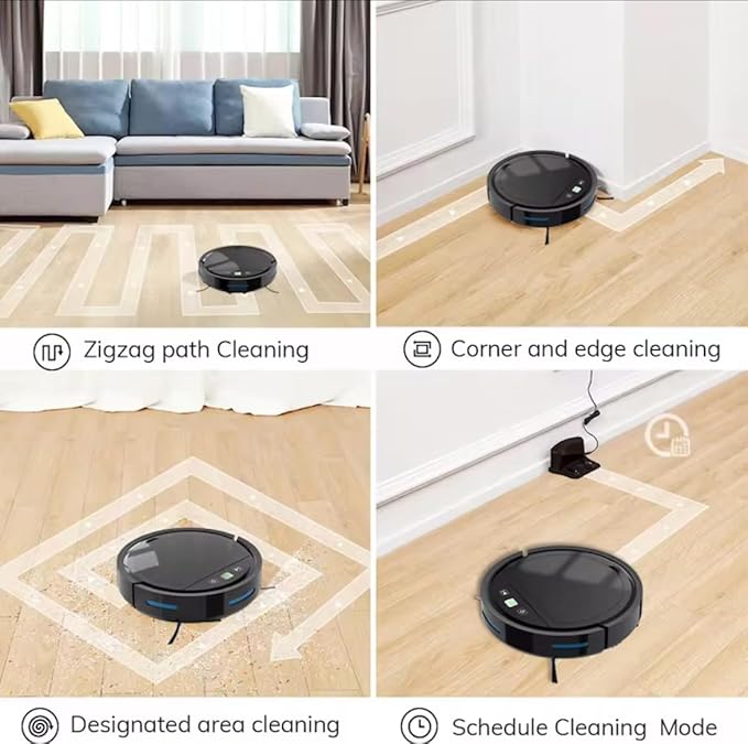 Robot Vacuum and Mop Combo, WiFi/App, Robotic Vacuum Cleaner with Schedule, 2 in 1 Robot Vacuum with mop pad and Dustbin, Self-Charging, Slim, Ideal for Hard Floor, Pet Hair