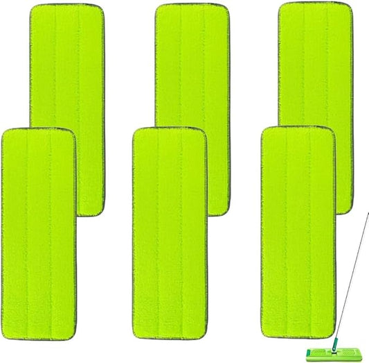 Replacement Microfiber Mop Pads for Libman Rinse 'n Wring Mop and Bucket System, Washable Reusable Wet & Dry Cleaning Refill Head for Multi-Surface Floor-6 Pack