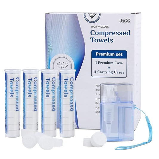 JiGG Coin Tissues | Compressed Towels | 500 Bulk Pack Water Wipes Set | Toilet Paper Tablets | All in one Dispenser | Camping Toilet Paper | Odor Free | Soft Baby Wipes