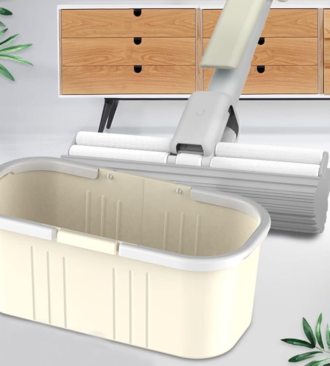 Long Plastic Rectangular Handy Baskets/Mop Buckets (Noncollapsible Buckets 03 - Ivory)