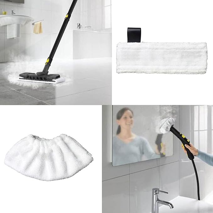 Steam Mop Replacement Pads Compatible for Karcher SC Steam Cleaner Microfiber Mop Cloth Steam Pocket Mop Pads Set for SC Floor Nozzle SC2 SC3 SC4 SC5(6 Mop Cloth)