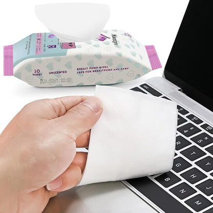 Breast Pump Wipes, 3 Packs Natural Pump Cleaning Wipes On The Go, Resealable Manual Pacifier Wipes Quick Clean Breastfeeding Supplies