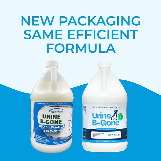 Kinzua Environmental Urine B-Gone, Professional Enzyme Odor Eliminator & Pet Stain Remover, Human, Cat & Dog Urine Cleaner, Effective on Laundry, Carpets & More, Original Scent, 1 Gallon