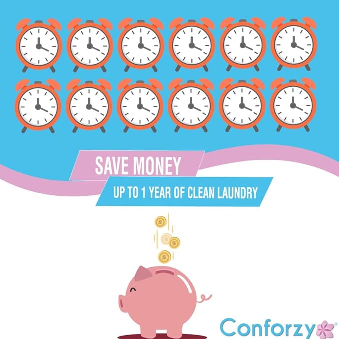 Conforzy Baby Laundry Balls Kit for Sensitive Skin. Washing Machine Balls and Stain Remover (Up-to 240 Washes). Eco-Friendly with no Harsh Chemicals. 1 Year Worth of Laundry