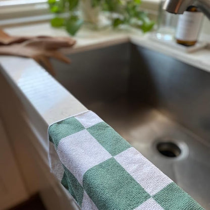 Cloak & SAGE 13" x 13" Luxury Microfiber Cleaning Cloths | Sage – 8 Pack | Premium Checkered All-Purpose Microfiber Towels for Cleaning Glass, Kitchens, Bathrooms, Automotive, & Supplies (8, Sage)
