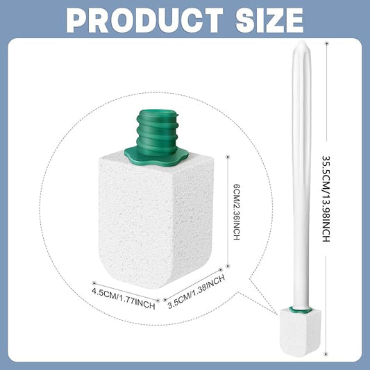 White Toilet Pumice Stone with 2pcs overlength Handle Toilet Brush,Pumice Stone Toilet Bowl Cleaner, Pumice Stone for Toilet,Toilet Stone,Bathtubs, Kitchen Sink, Grill,Tile. (22, White)