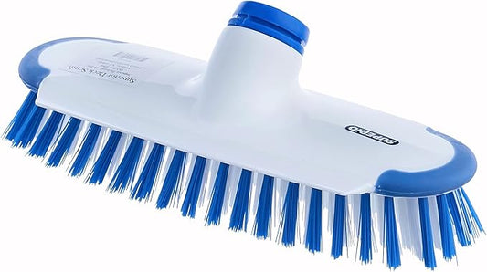 Superio Deck Scrub Brush Head Heavy Duty Stiff Bristles Replacement, Brush Refill with Scraper - Cleans Hot Tub, Swimming Pool, Granite Tiles, Bathroom, Patio, Kitchen, Wall, and Deck