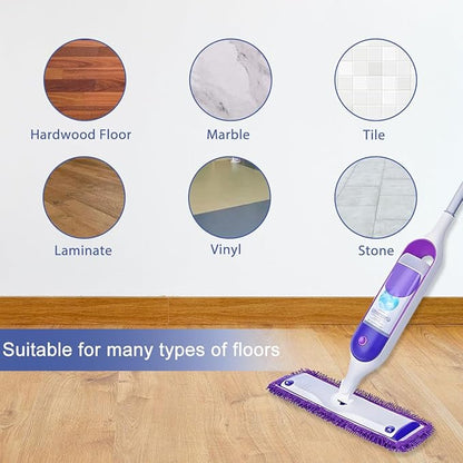 Diteje 5 Pack Replacement Mop Pads Compatible with Swiffer PowerMop,Washable Reusable Microfiber Refill Heads,All Surface Cleaning for Dry Wet Use