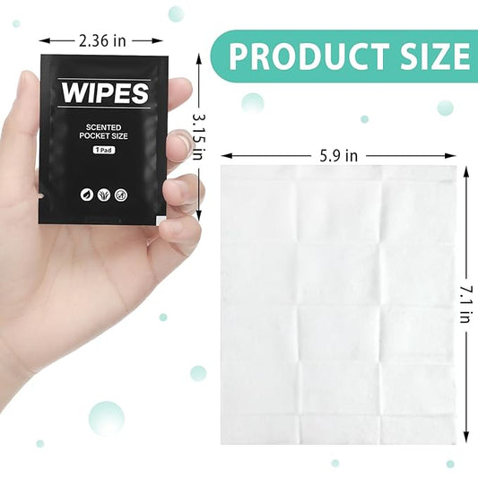 400 Pcs Butt Wet Wipes for Women Individually Wrapped Wipes for Women Man Travel Hand Face Body Cleaning Adults Bathroom Toilet Daily Use(Black)