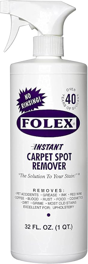 Plexon 2 Microfiber Cleaning Cloth with Instant Carpet Spot Remover Spray 32 Fl Oz and 128 Fl oz (1 Gallon) refill for Folex Carpet Spot Remover