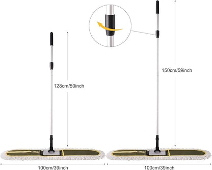 36" Commercial Dust Mops for Floor Cleaning Heavy Duty Floor Duster Mop with Long Handle Hotel Gym Household Cleaning Supplies for Hardwood, Tiles, Marble Floors,Green