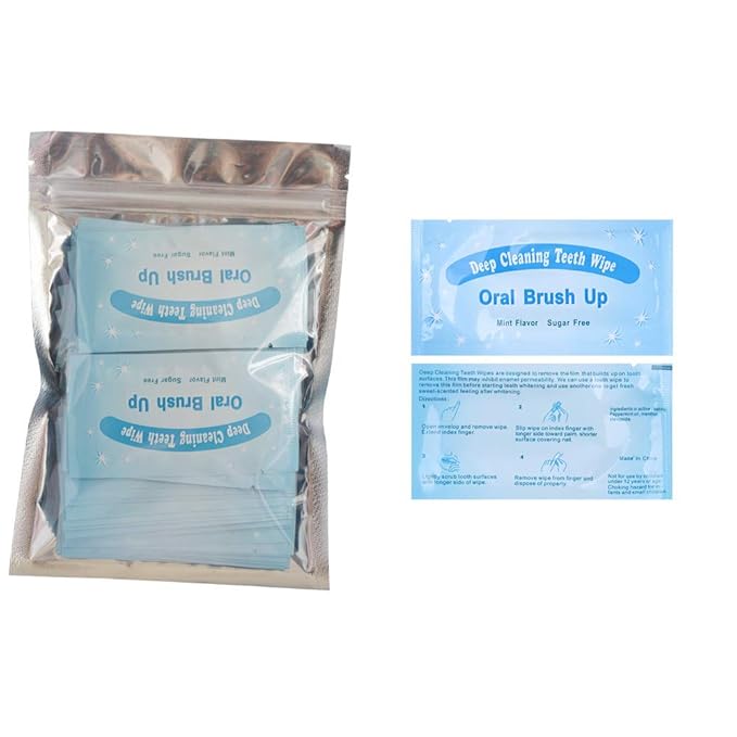 Mint-Flavored Oral Finger Wipes Teeth whitening Wipes Oral Cleaning Wipe (50 Pcs)