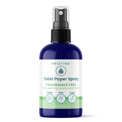 Toilet Paper Spray - As Seen on Shark Tank, More Natural Personal Cleansing Wipes & Flushable Wet Wipes Alternative, Spray Toilet Paper to Create Flushable Wipe, Fragrance Free, 4 fl oz