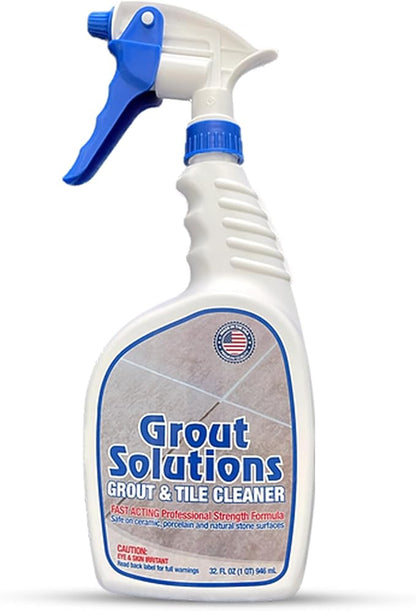 Heavy Duty Grout and Tile Cleaner, Acid-Free, Safe on Stone, Ceramic, Porcelain and Colored Grout, Easy to use 32oz