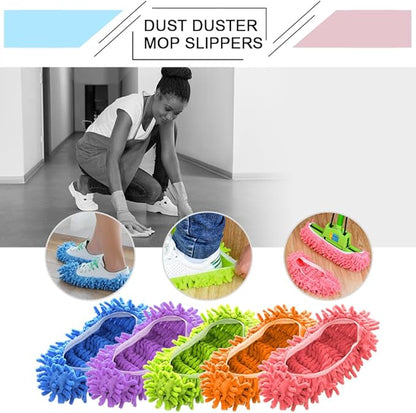 Cosywell Large Size 5 Pairs 10 PCS Shoes Cover for Mop Slippers Dusting Mop Shoes for Floor Cleaning House Washable（L）