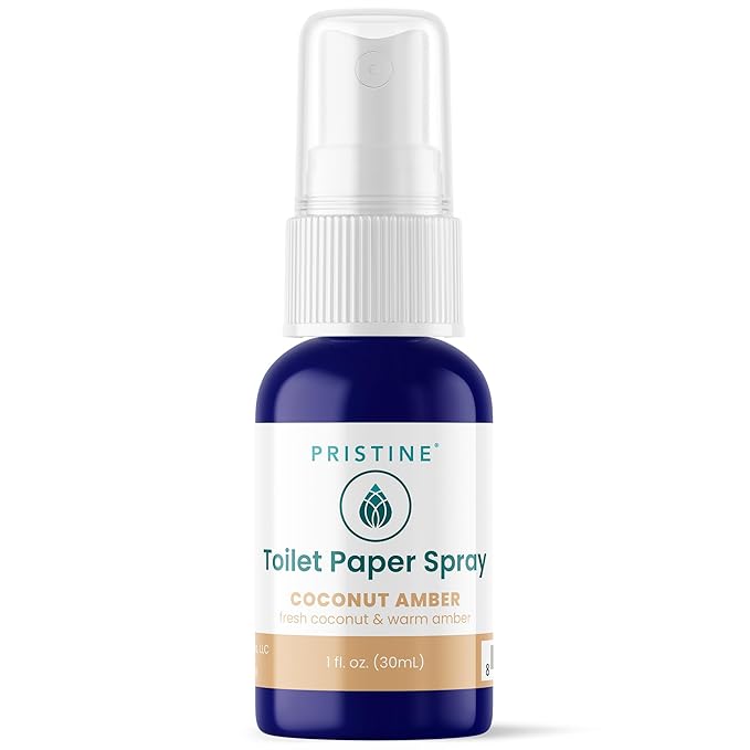 Toilet Paper Spray - As Seen on Shark Tank, More Natural Flushable Wet Wipes Alternative, Spray Toilet Paper to Create Flushable Wipe, Coconut Amber, 1 fl oz Travel Size