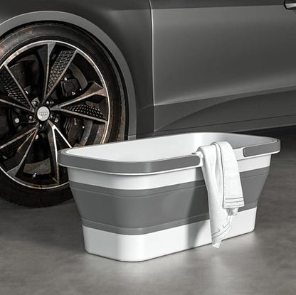 Long Plastic Rectangular Handy Baskets/Mop Buckets (Collapsible Buckets 01-Grey)