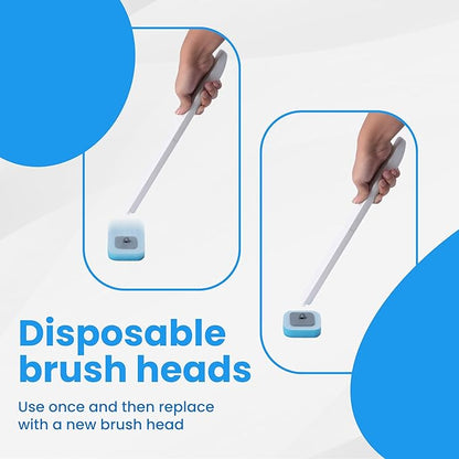 WizardFlush Toilet Brush - Disposable Toilet Bowl Cleaner for Bathroom with 36 Disposable Brush Head Refills, Scrub Brush for Toilet - Space Saving for Storage - Deep Cleaning Wand - Easy to Assemble