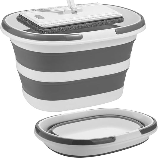 Collapsible Mop Bucket with Handle for Cleaning or Organzier, 7.39 Gallons(28L)Mopping Bucket for Floor Mop or Flat Mop, Mult-Purpose Cleaning Supplies Baskets for Laundry Storage Camping Car Washing