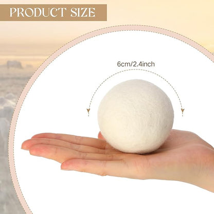 Preboun 12 Pcs Wool Dryer Balls Fabric Softener Dryer Balls Laundry Reusable Natural Wool Balls for Saving Drying Time Clothing Anti Winding, Anti Static