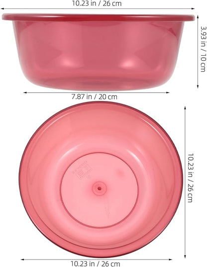 Round Plastic Wash Basin: 2pcs Stackable Camping Dishpan Vegetable Fruit Dish Tub Foot Soak Tub Laundry Hand Wash Bucket Dish Pans for Washing Storage Cleaning Supplies