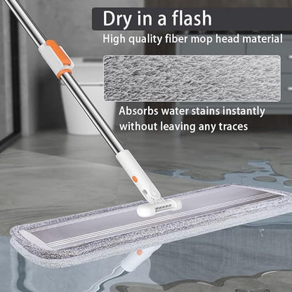 Microfiber Mop Pads 32-inch mop Replacement 6 Pack Reusable Mop Head Wet & Dry Mops Refill Fit for 36-inch Flat Mop Also