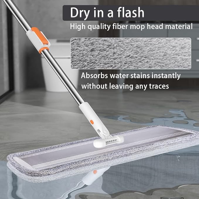 Microfiber Mop Pads 32-inch mop Replacement 6 Pack Reusable Mop Head Wet & Dry Mops Refill Fit for 36-inch Flat Mop Also