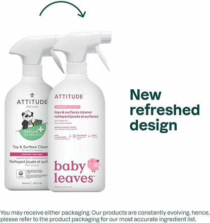 ATTITUDE Toy and Surface Cleaner, EWG Verified Multi-Surface Products, Vegan, Naturally Derived Multipurpose Cleaning Spray, Unscented, 27.1 Fl Oz (Pack of 6)
