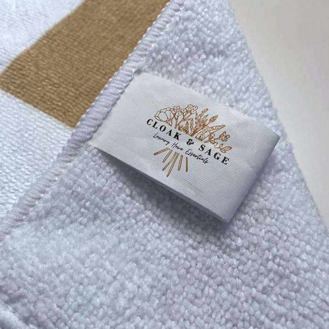 Cloak & SAGE 13" x 13" Luxury Microfiber Cleaning Cloths | Latte – 8 Pack | Premium Checkered All-Purpose Microfiber Towels for Cleaning Glass, Kitchens, Bathrooms, Automotive, & Supplies (8, Latte)