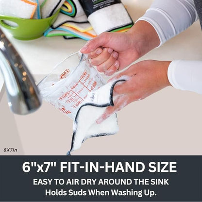 Whiffkitch DISHCLOTHS for Kitchen and Multi Surface Cleaning, 6"x7" and 9"x9" Bundled Set, Reusable, Washable, Scrub-Non-Scratch, Absorbent, Quick Drying, Household Essential
