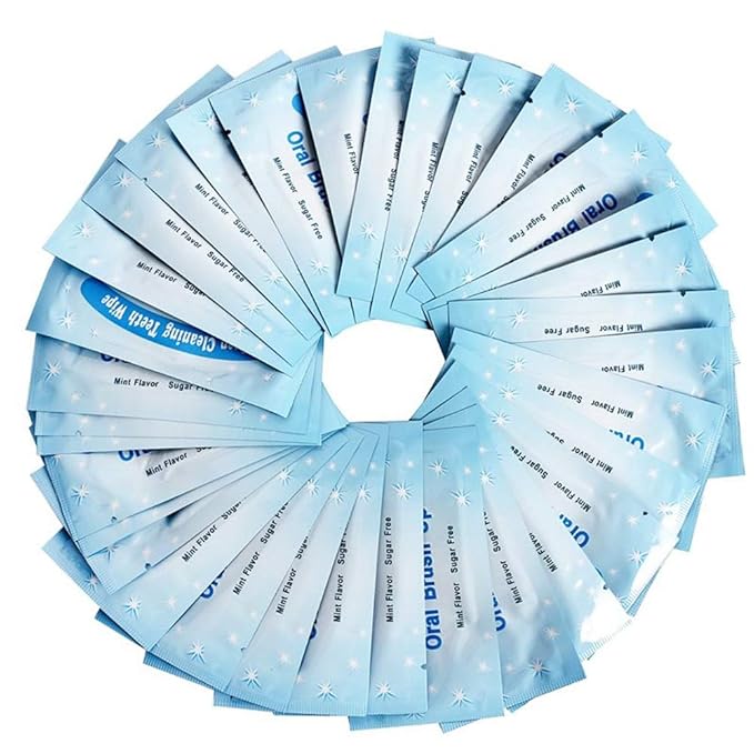 Mint-Flavored Oral Finger Wipes Teeth whitening Wipes Oral Cleaning Wipe (50 Pcs)