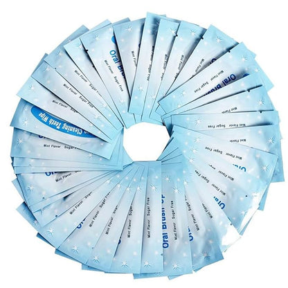 Mint-Flavored Oral Finger Wipes Teeth whitening Wipes Oral Cleaning Wipe (50 Pcs)