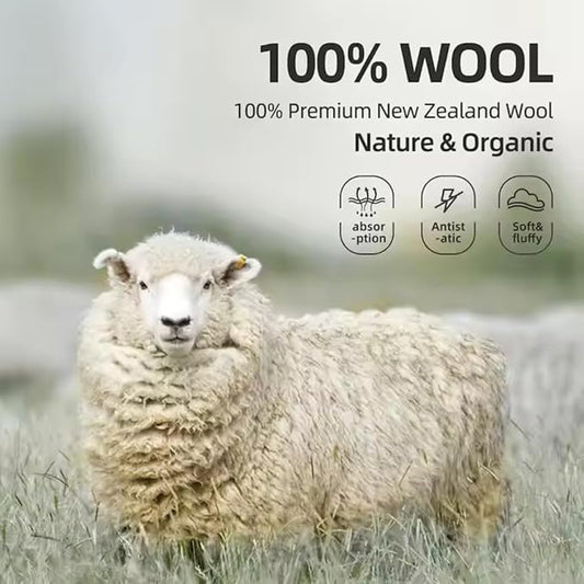 Reusable Wool Dryer Balls w/Essential Oils Bundle XL-6 Pack with 2 Essential Oils, Eco-Friendly Wrinkle Reducer Wool Dryer Balls Handmade & Hypoallergenic Natural Fabric Softener|Ocean & Lavender Oil