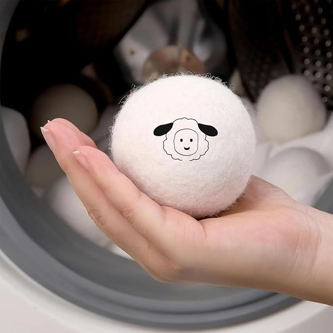 Wool Dryer Balls, Extra Large, Set of 6, Natural Fabric Softener, Chemical Free, Scented XL, Reuable and Replacement for Fabric Softener (Multicolor)