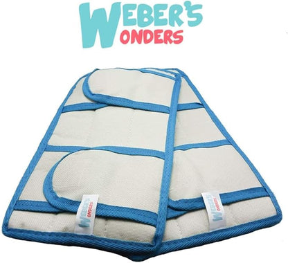 4 Pack Microfiber Weber’s Wonders Microfiber Mop Pads - Washable - Reusable - Durable - Compatible with Swiffer and ReadyMop Heads - Wet/Dry Cleaning - Duster
