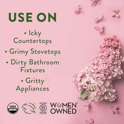 Rebel Green Natural All-Purpose Cleaning Spray - Essential Oil Multi-Surface Cleaner - Kid Safe, Pet Safe & Sustainable Cleaning Products - Pink Lilac (16 Ounce Bottles, 2 Pack)