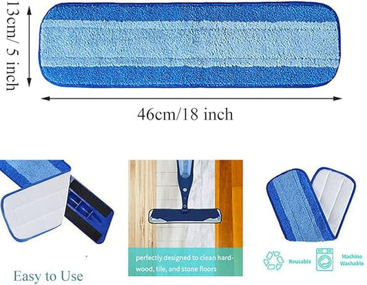 5 Packs Microfiber Mop Pads, Mop Pad Replacement for Bona Spray Mop, Washable & Reusable Mop Pads, Blue
