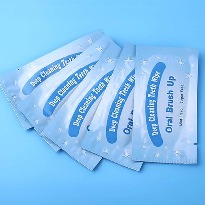 100pcs Disposable Textured Deep Cleaning Teeth Wipes Finger Brush Oral Brush Clean Wipes